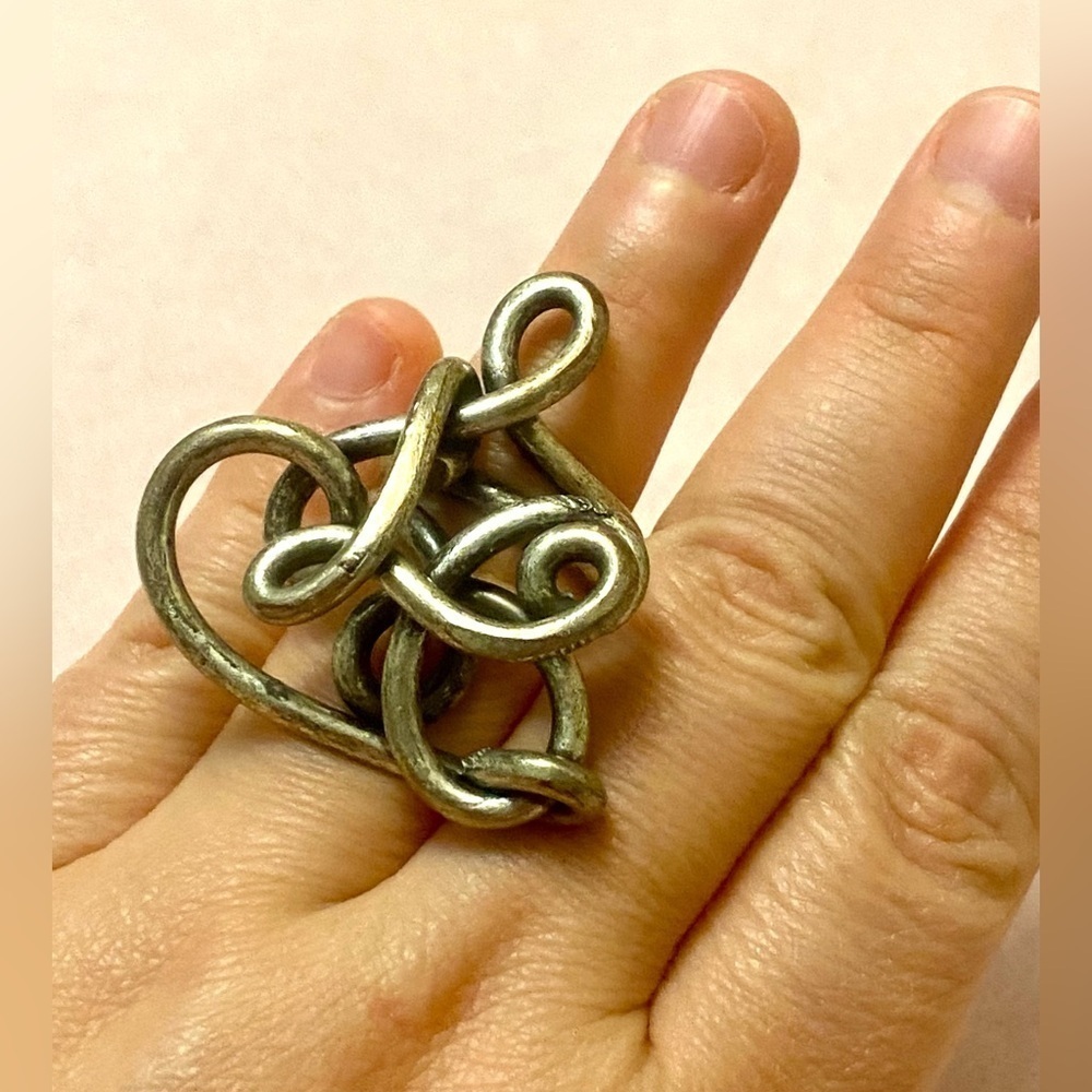 Elegant Silver  Knot Ring. Unusual design. Unisex - Picture 2 of 4